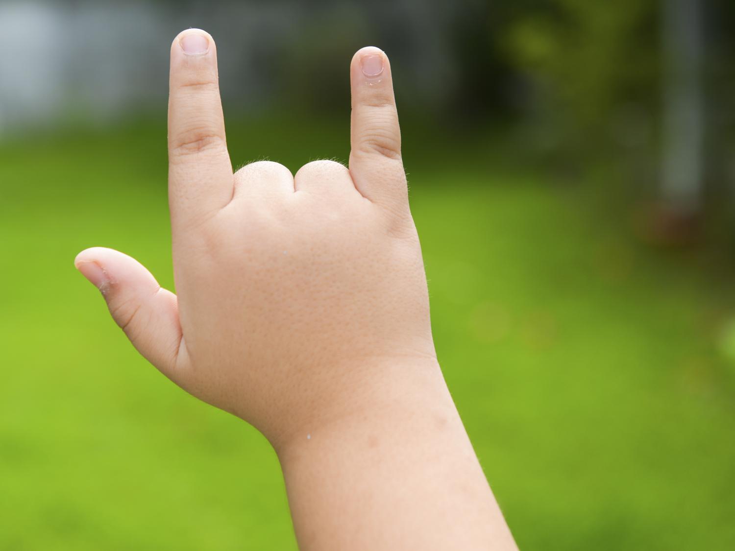 child's hand ILY 
