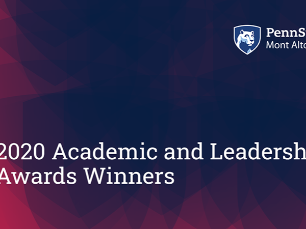 Awards winners graphic with Penn State Mont Alto logo