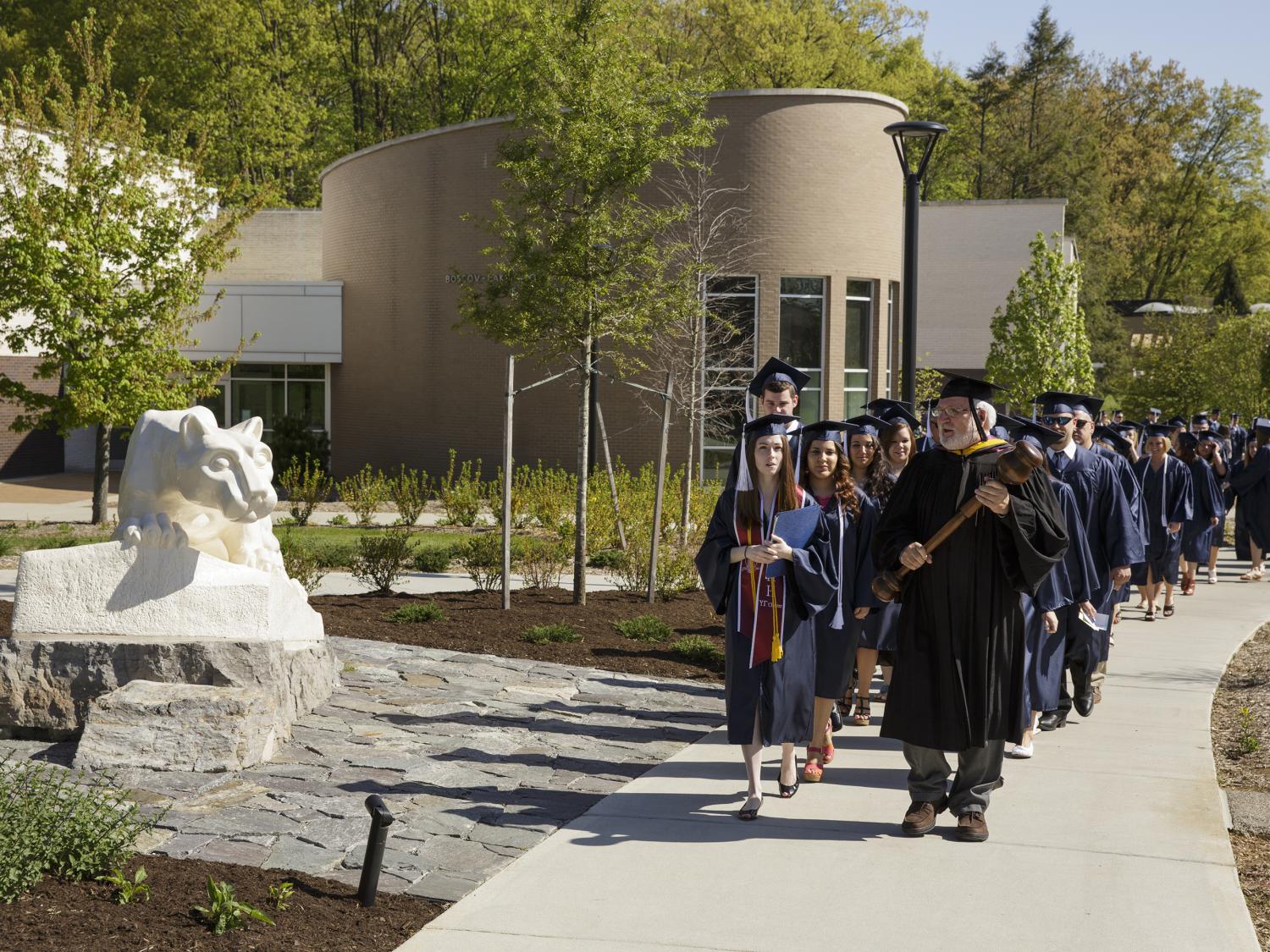 Berks Spring 2013 graduates processing to commencement on campus