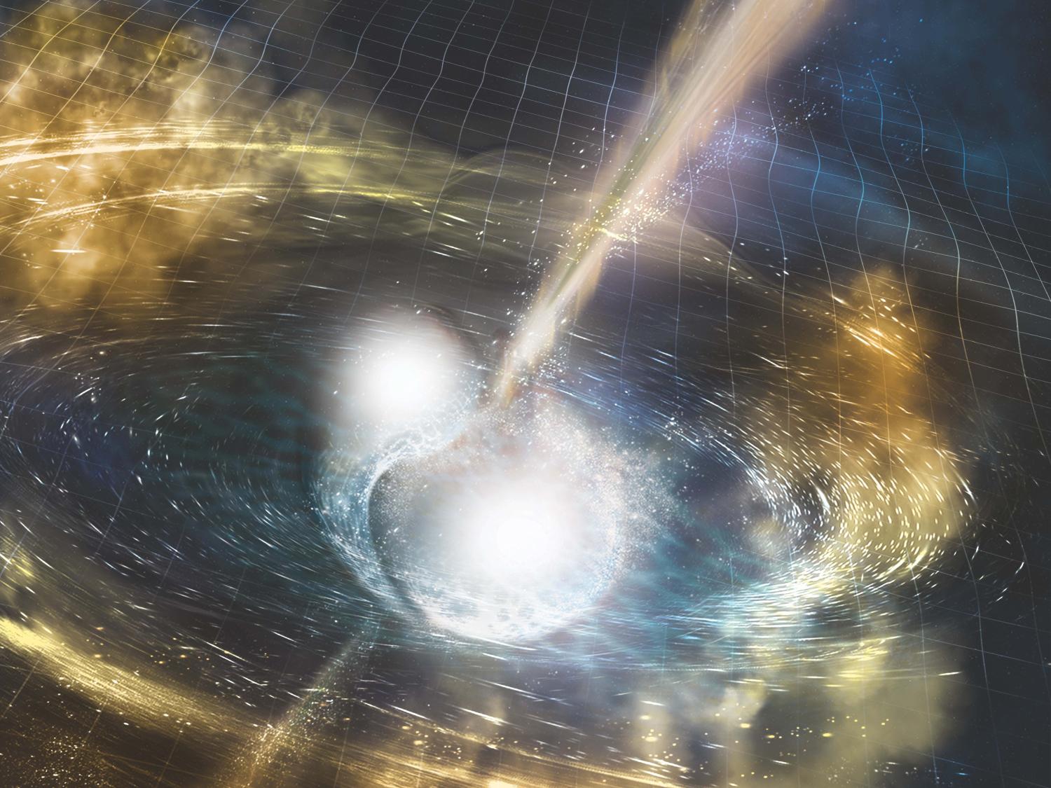 artistic depiction of a binary star merger