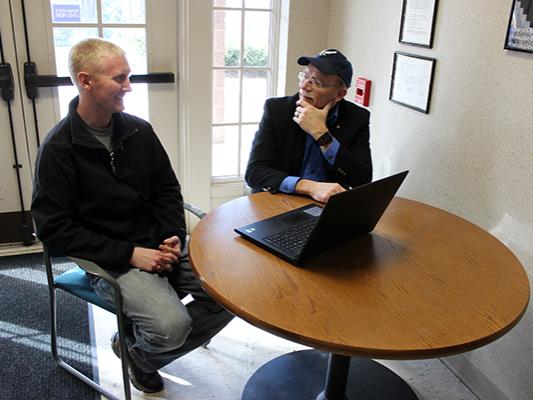 Staff Sgt. Corbin Starner, USAF (left) and IST Instrcutor Paul Bart (USAF, ret.)