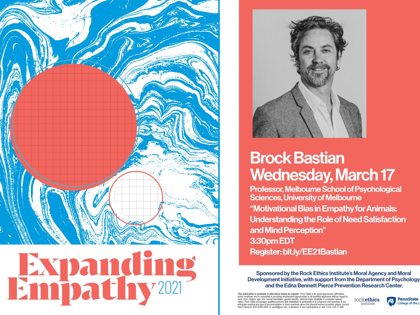 Image of flyer for Brock Bastian lecture