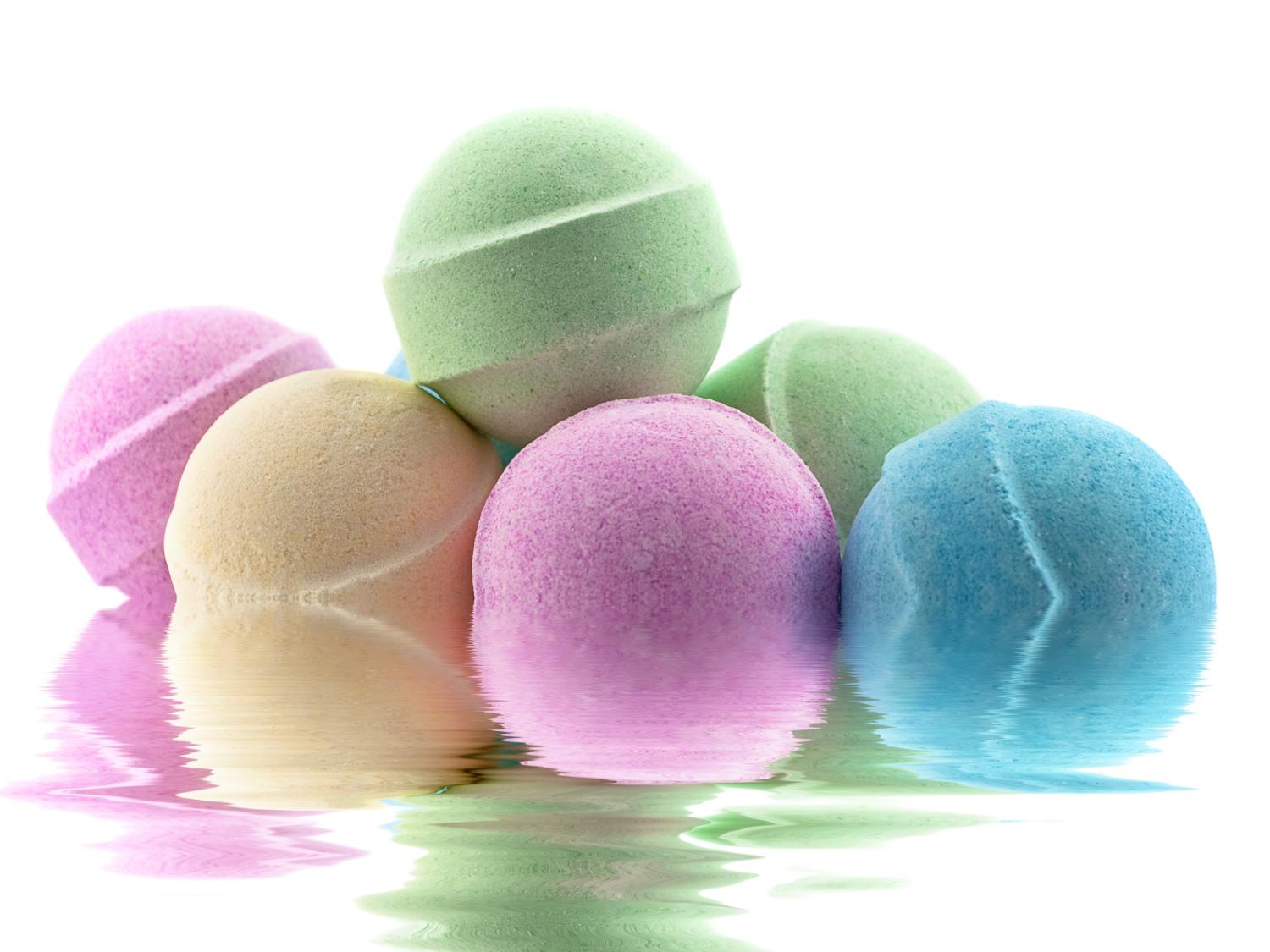 Image of bath bombs pictured.