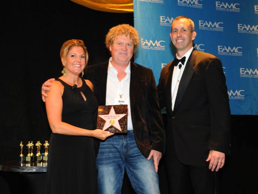 Bernie Punt being presented the award