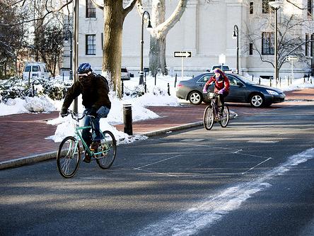 bikers in the winter