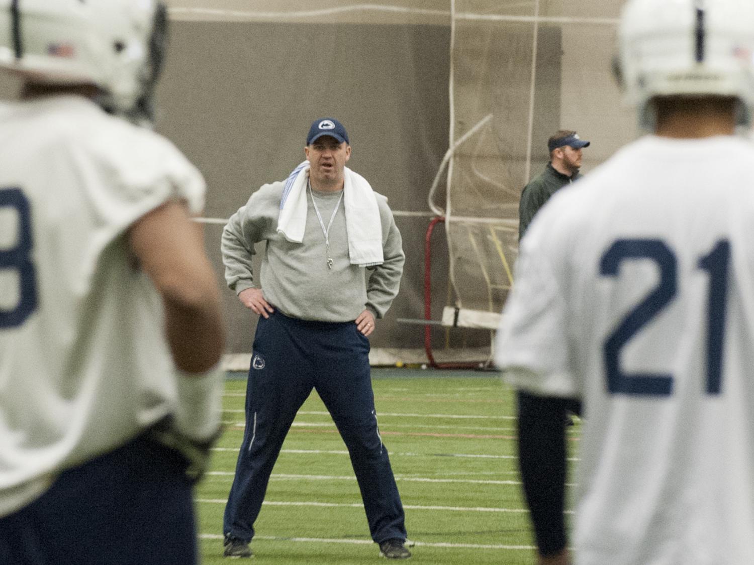 Penn State football coach Bill O'Brien at practice