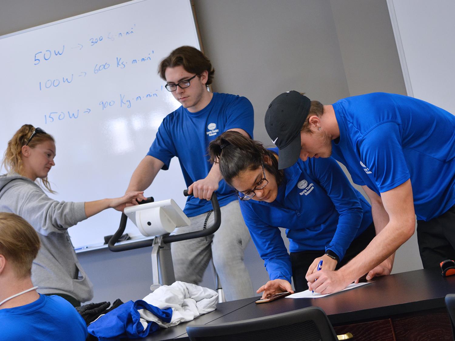 students learning