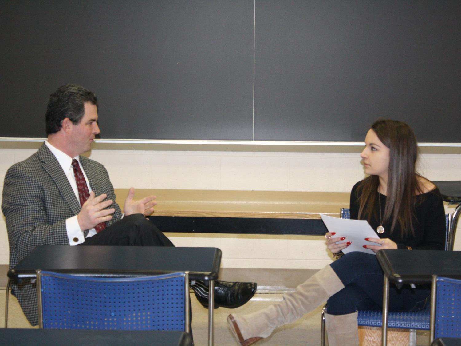 Local entrepreneur Peter Varischetti,student Domenica DeSantis.