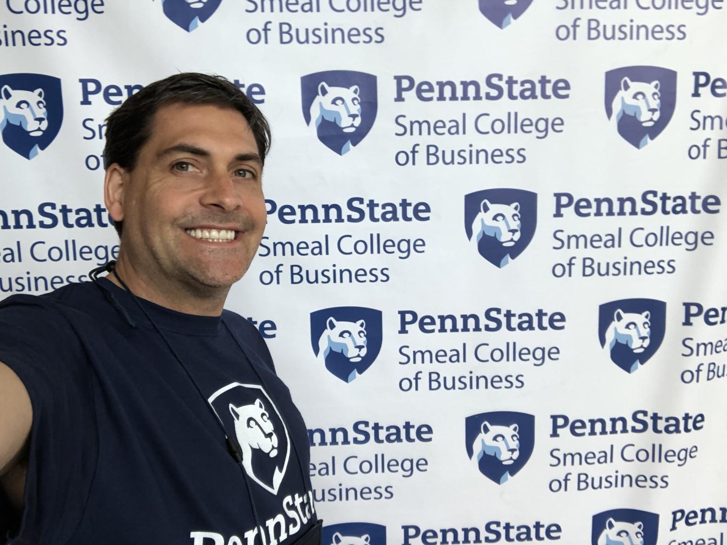Robert Bussey poses for a photo during Penn State’s Online MBA residency week in May 2018 at University Park, Pennsylvania.
