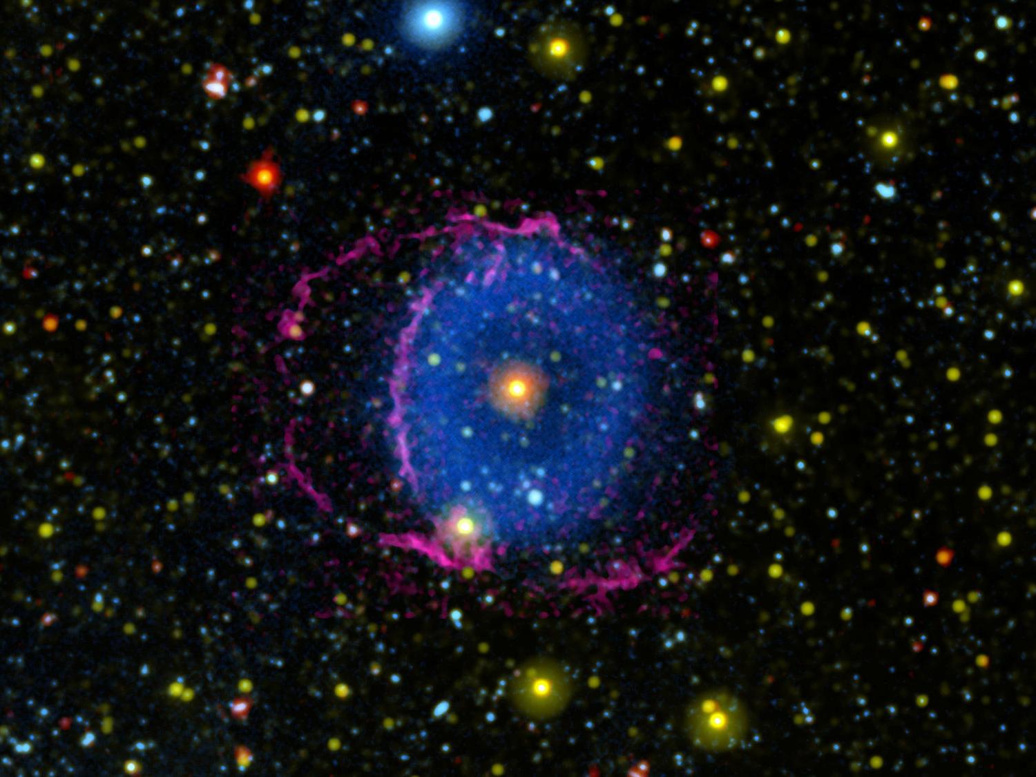 nebula with blue gas