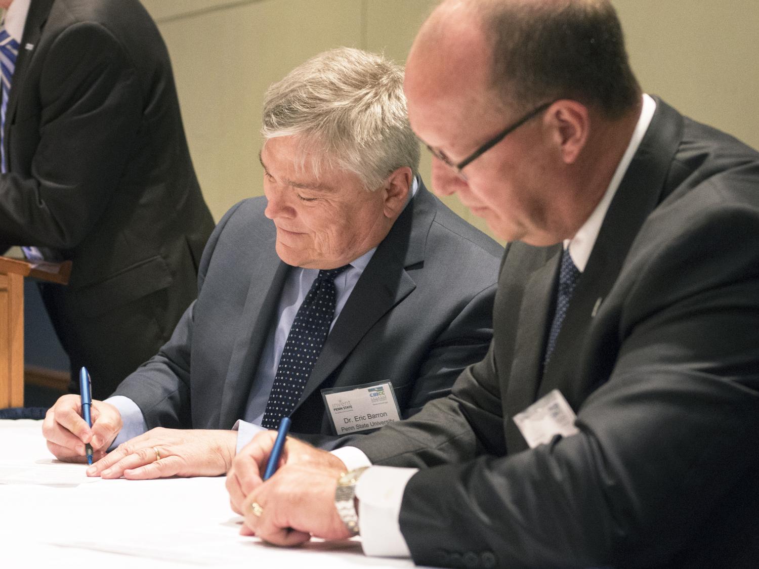 President Barron and CBICC president sign Memorandum of Agreement