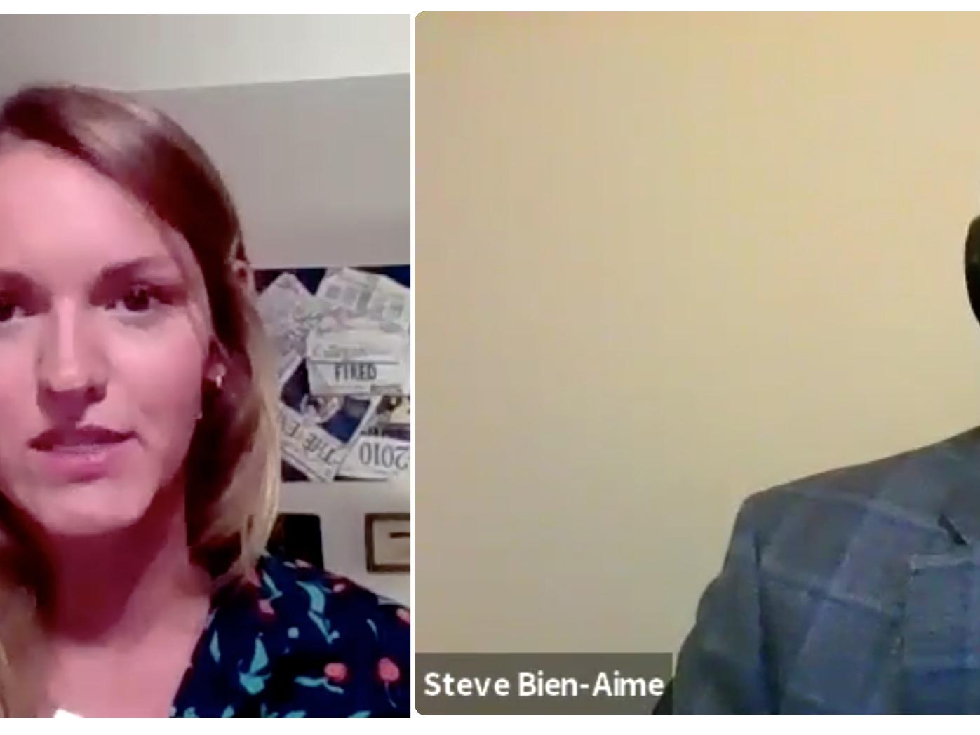 Penn State alumni Brittany Horn and Steve Bien-Aime participate in a Schreyer Honors College panel discussion