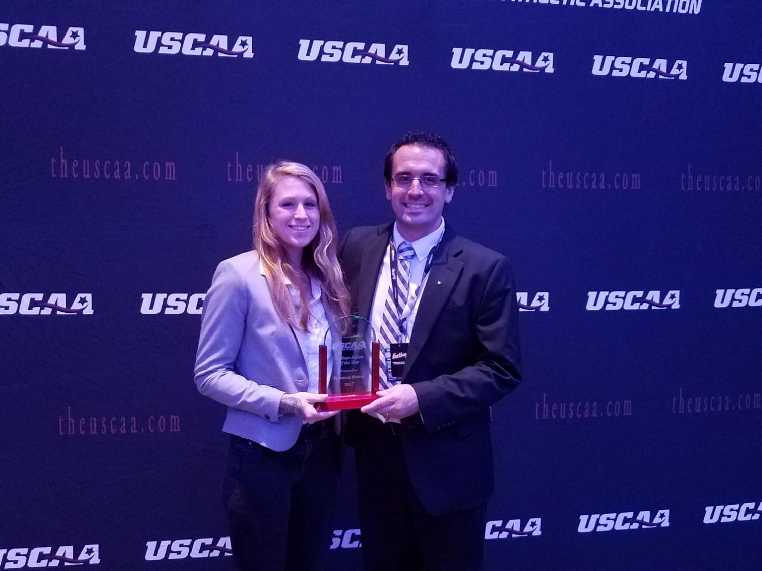 Runner Rebecca Maine and Coach Kyle Gordon 