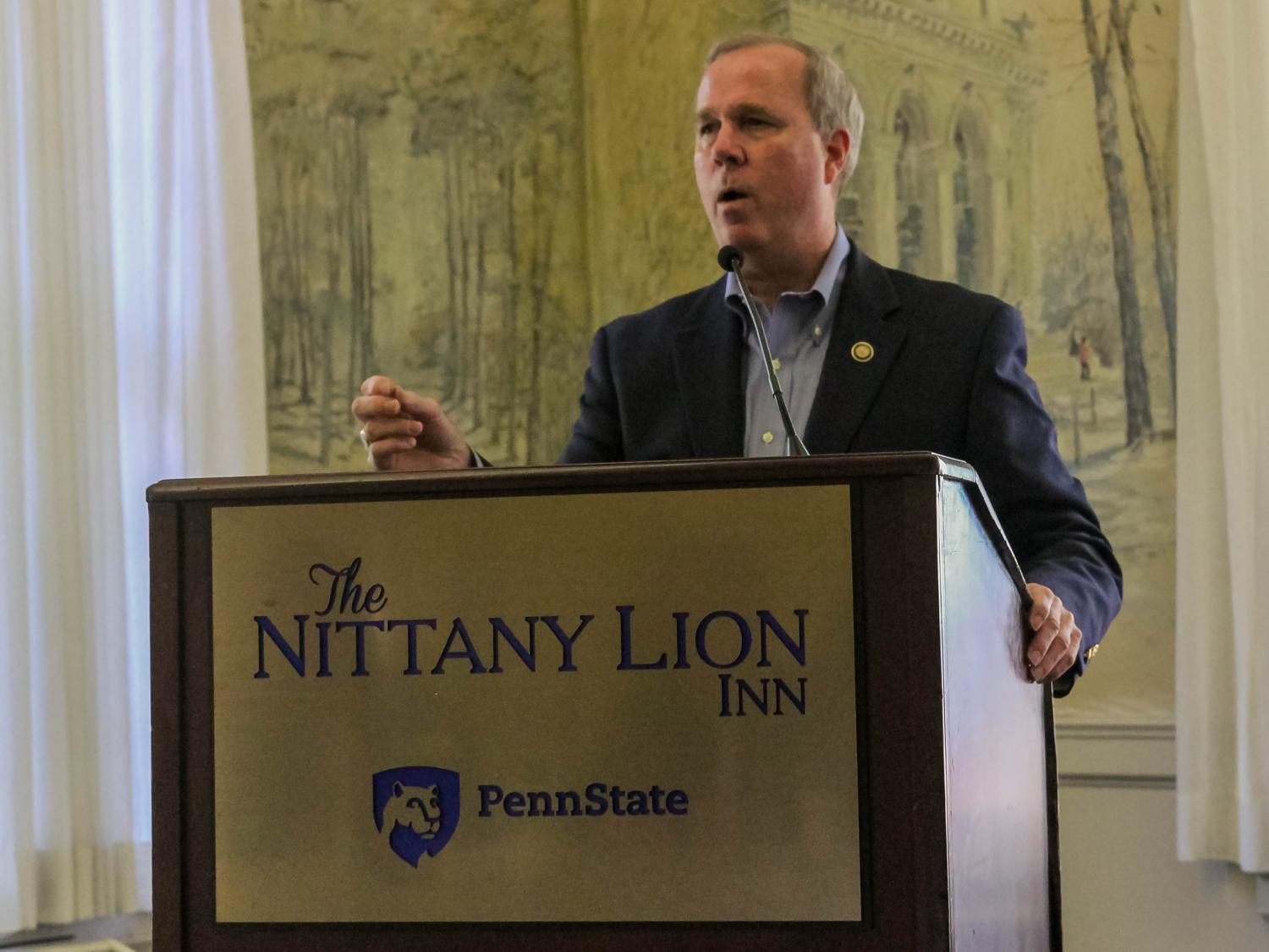 Scott A. Bernard delivers his keynote at the Nittany Lion Inn.