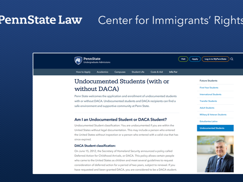 Penn State Law clinic partners with undergraduate admissions on new webpage