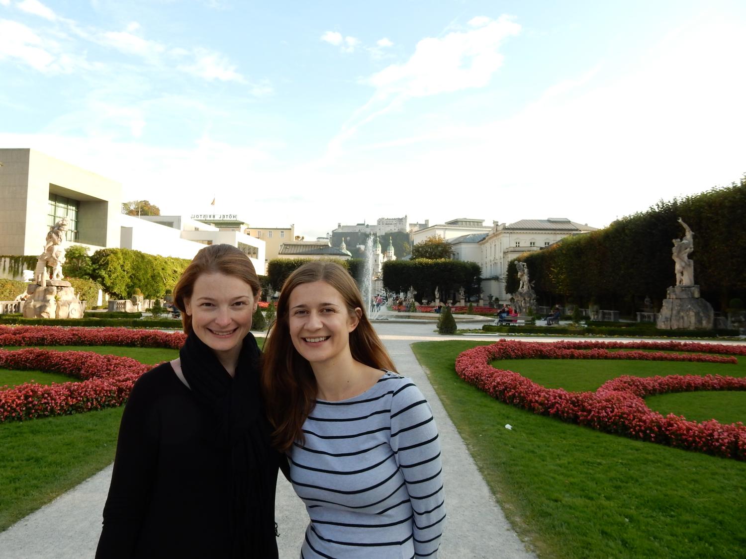 Penn State doctoral student Courtney Johnson Fowler, left, has had the opportunity to tour Austria and catch up with friends while in the country for her Fulbright research, which studies German-Italian bilinguals in South Tyrol (Italy) and in Austria.