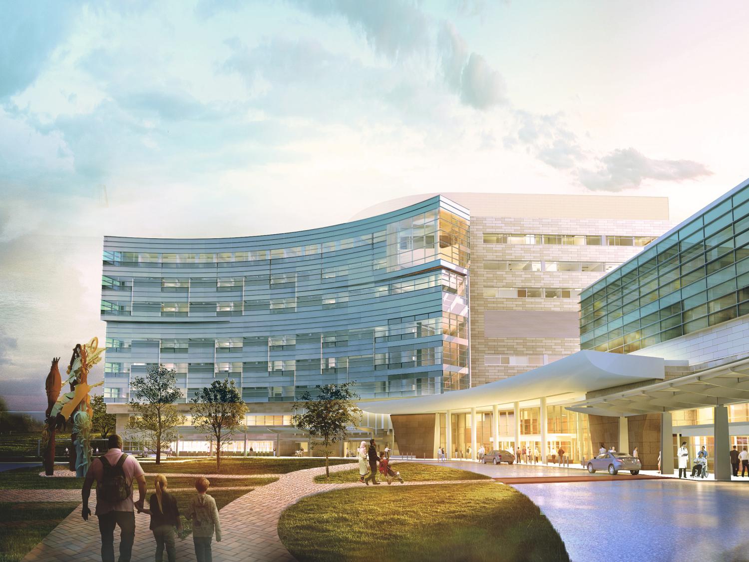 Artist's rendering of Penn State Children's Hospital addition