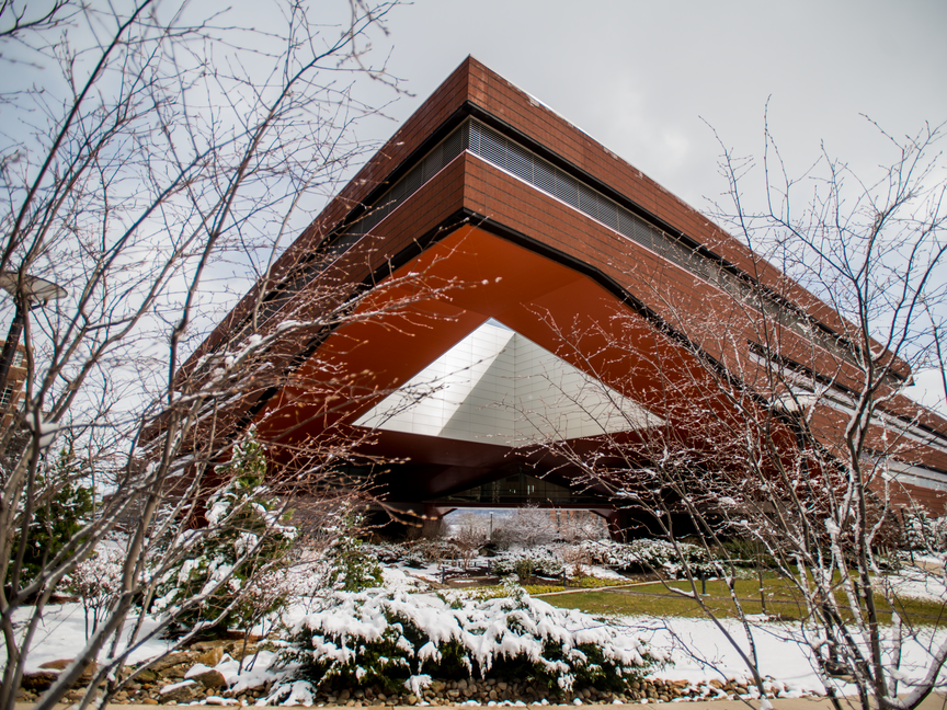 Millennium Science Center in the snow