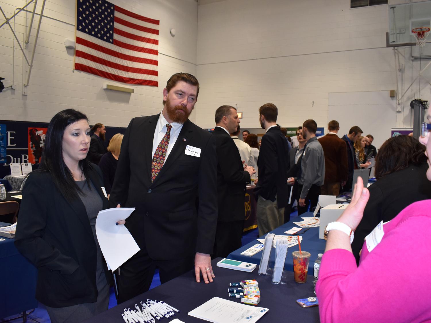 Students met directly with employers at the Penn State DuBois career fair. 