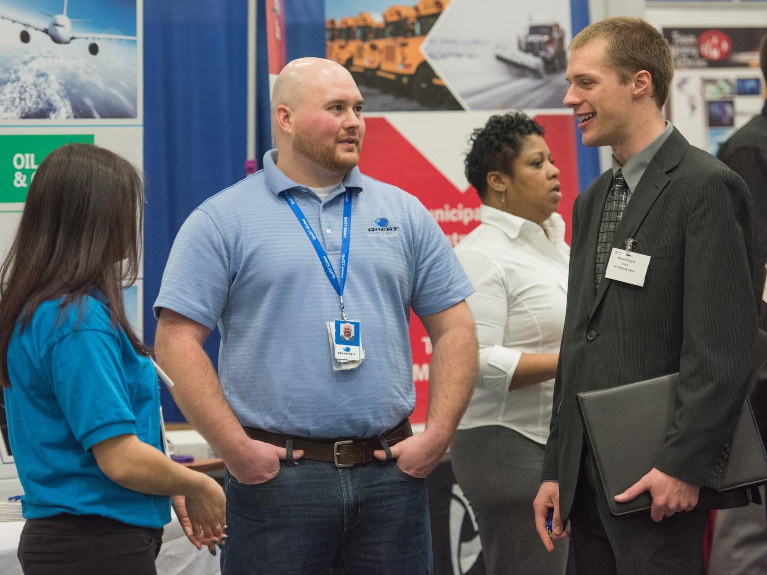 More than 850 students who attended the spring Career and Internship Fair at Penn State Behrend, which was organized by the Academic and Career Planning Center and held in the college’s Junker Center.
