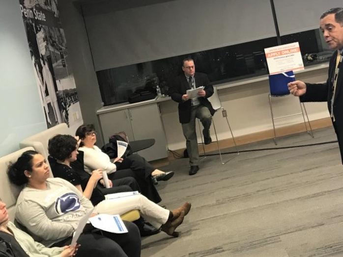 Pedro Anes talks to audience about the 2020 census