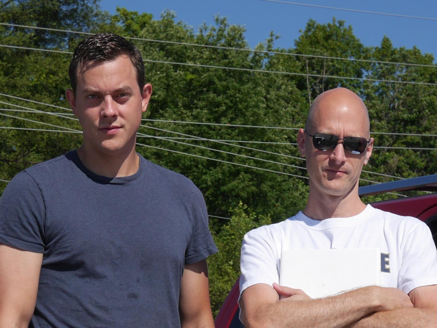 In 2015, Chris Valasek, left, and Charlie Miller remotely gained physical control of a Jeep Cherokee in Missouri, exposing serious security flaws in the process. 