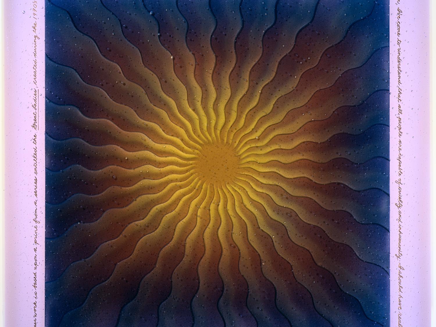 Judy Chicago, "Fused Mary Queen of Scots in Glass 2," from "Great Ladies," 2007.