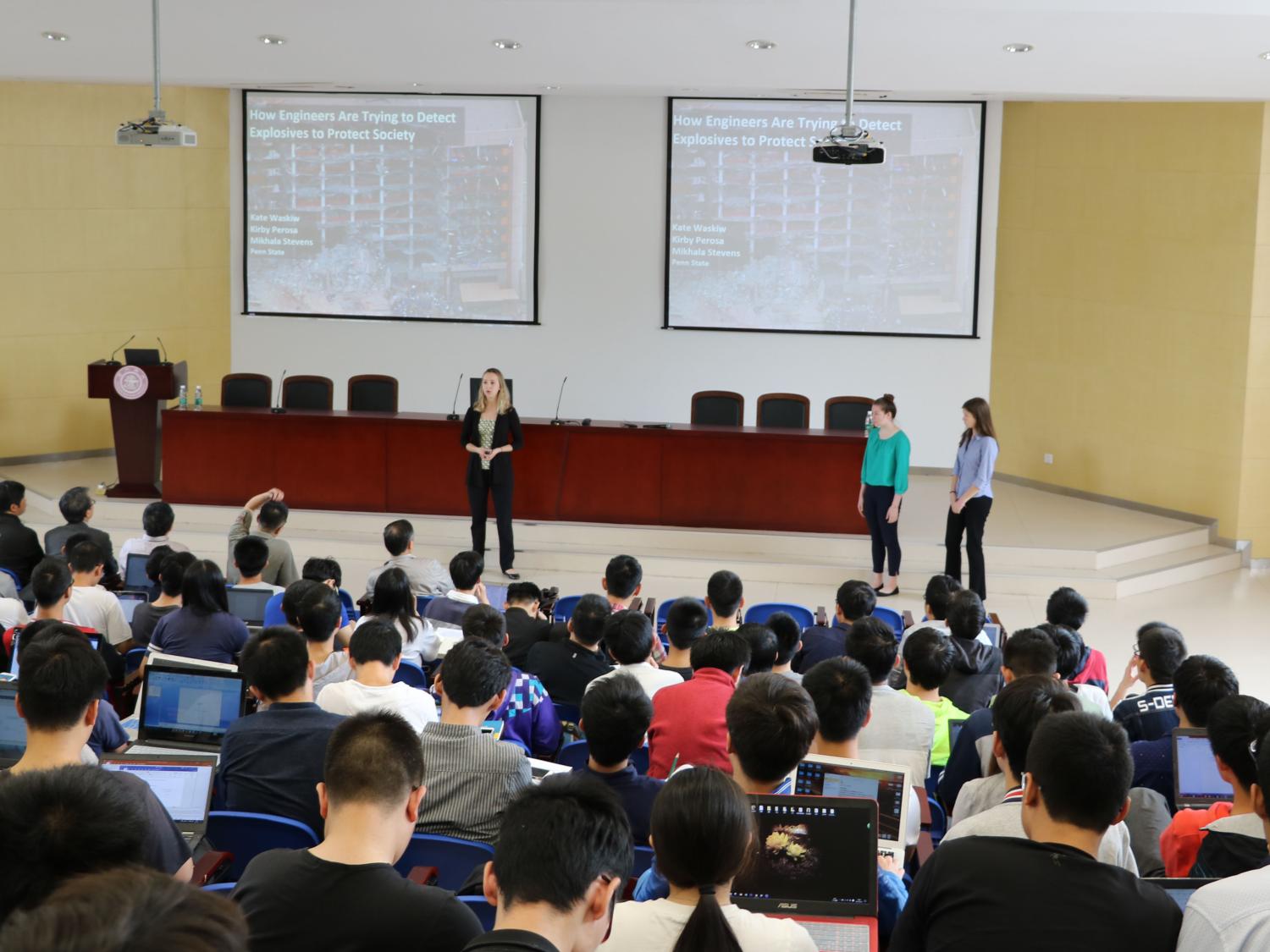 Engineering students teaching at Shanghai Jiao Tong University