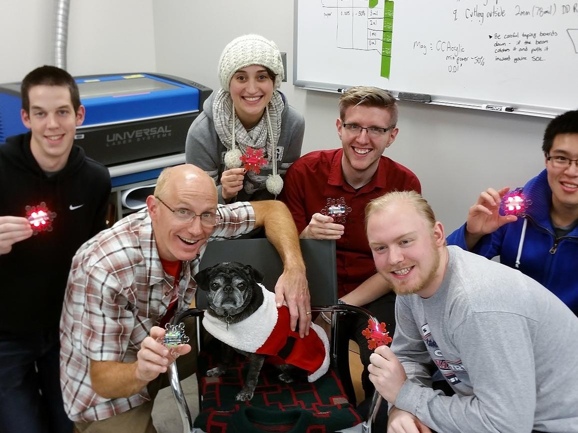 Chris Coulston and students in an electrical lab at Penn State Behrend