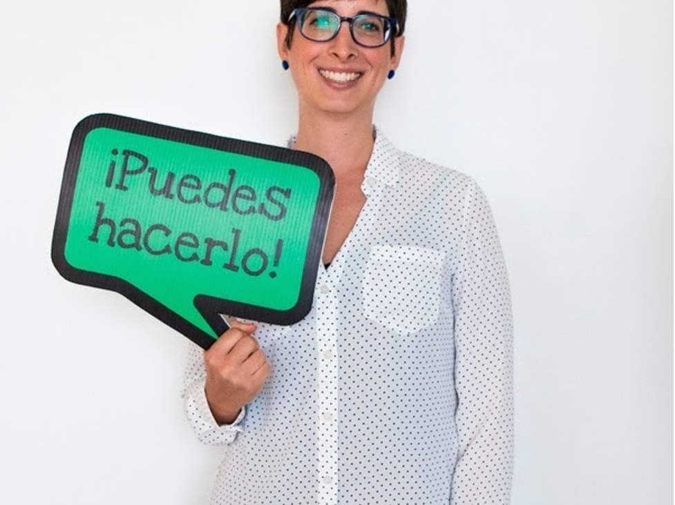 Cindy Blanco holds sign