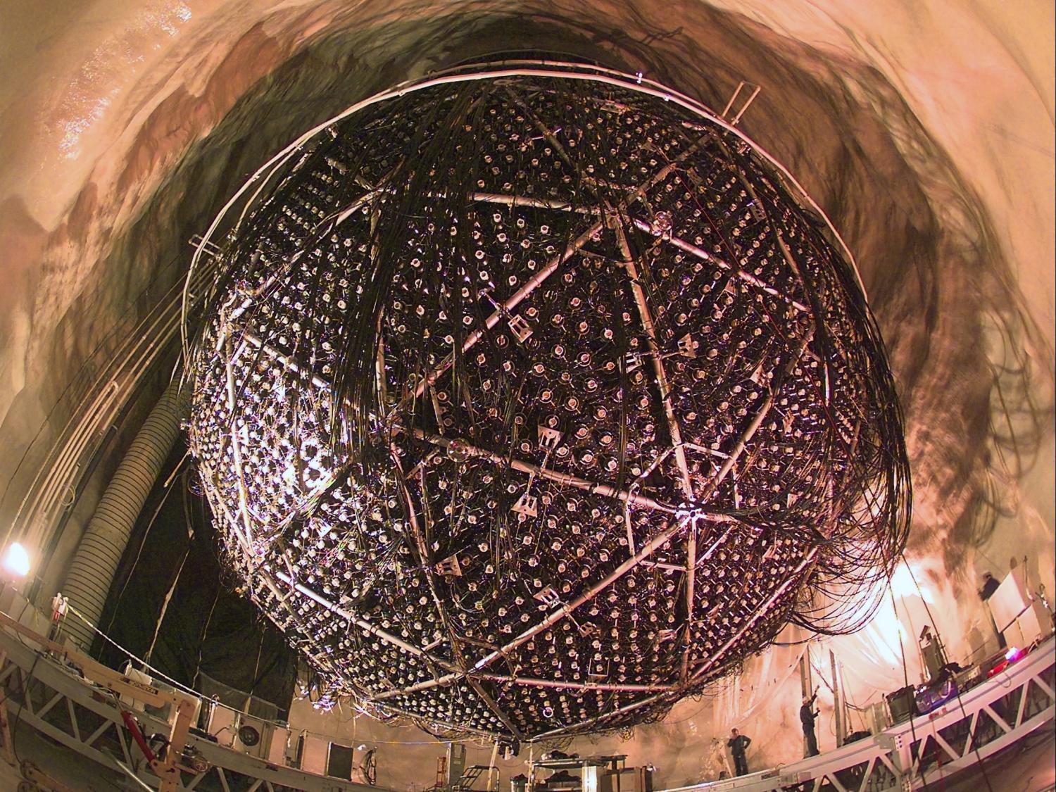 Fish-eye photo of the SNO Detector
