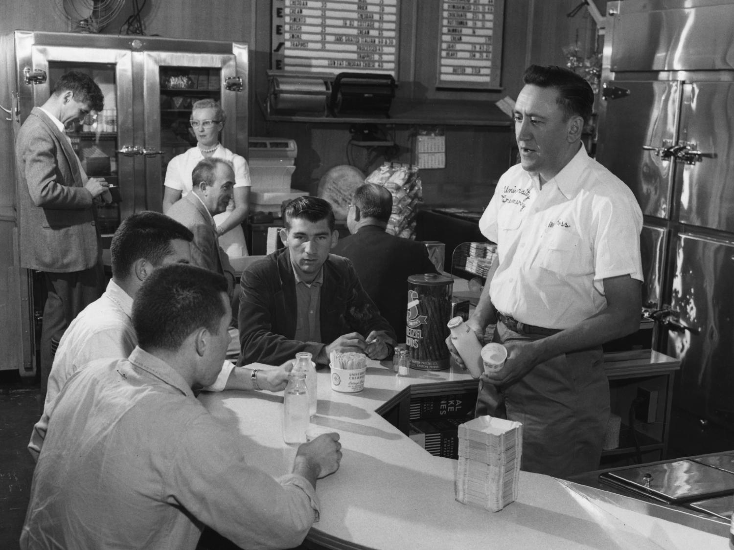 Penn State Creamery salesroom in Borland Lab, 1956