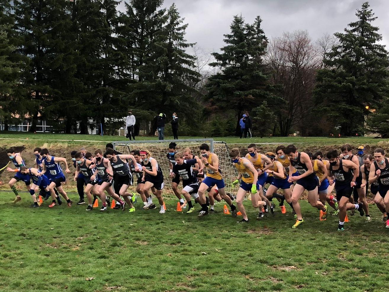 Runners begin a race at the AMCC cross country championship