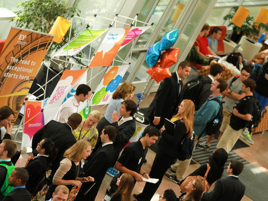 The fall 2013 Corporate Associate Career Fair was well-attended by students looking to connect with recruiters.