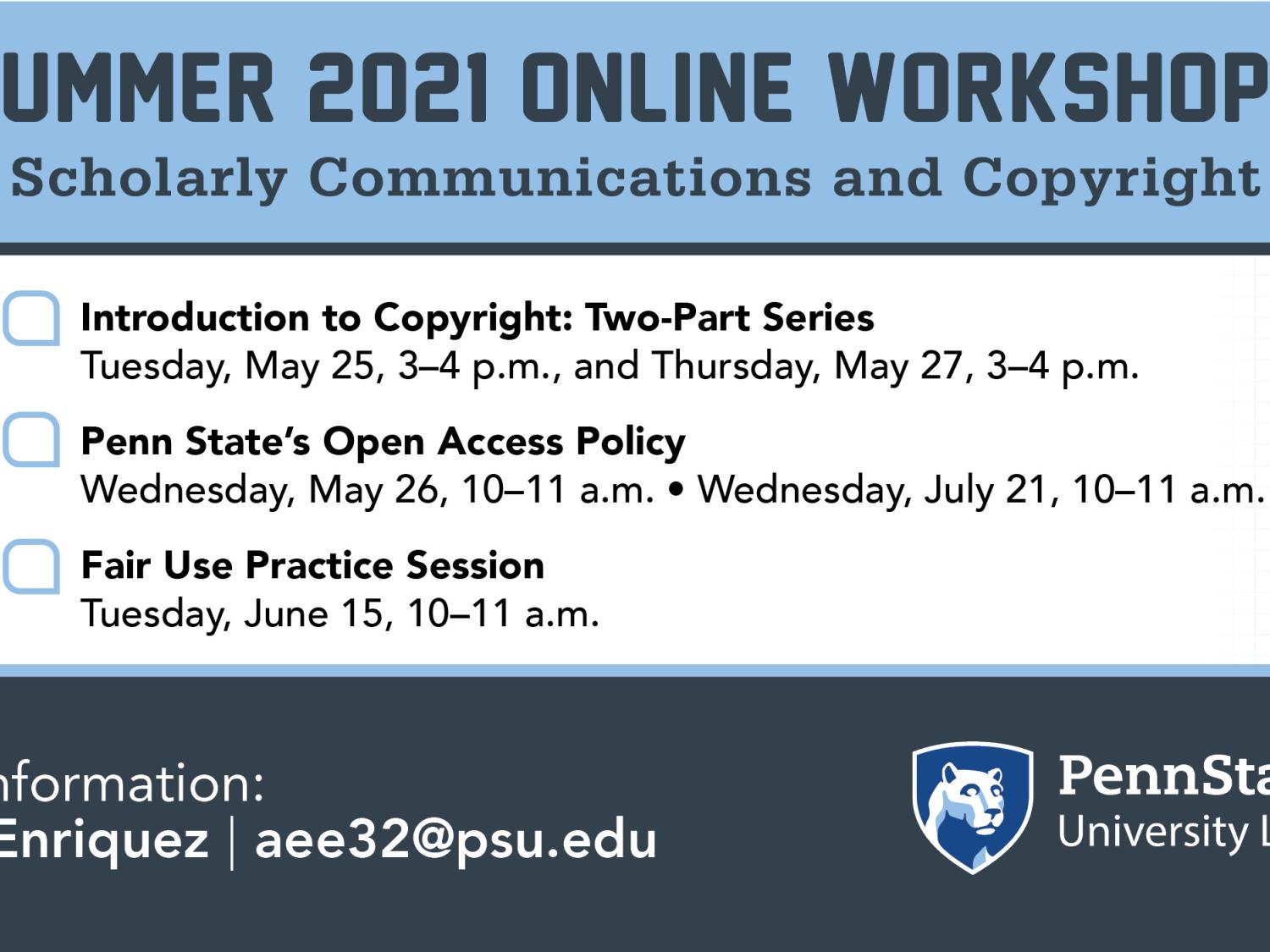 SCC Workshops Summer 2021