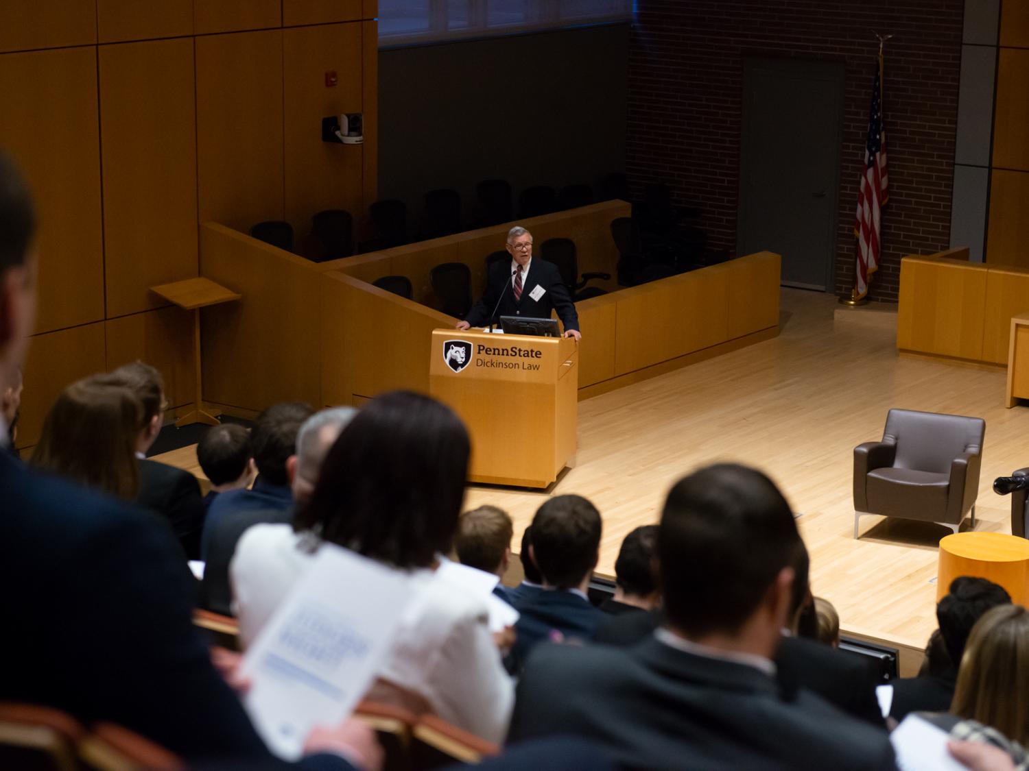 First-, second-, and third-year Dickinson Law students met members of the judiciary from across the state at the Law School’s 16th Annual Judges’ Night, hosted by Phi Alpha Delta – Burr Chapter on Tuesday, February 19, inside Lewis Katz Hall. 