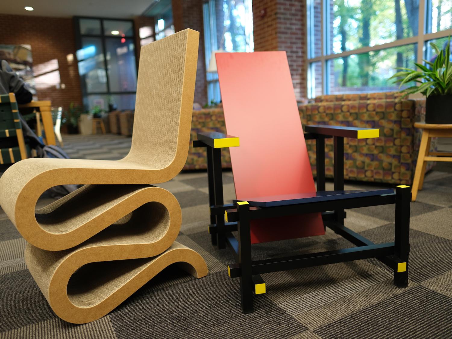 Two of the new "Iconic Modern Chairs" in the Architecture and Landscape Architecture Library
