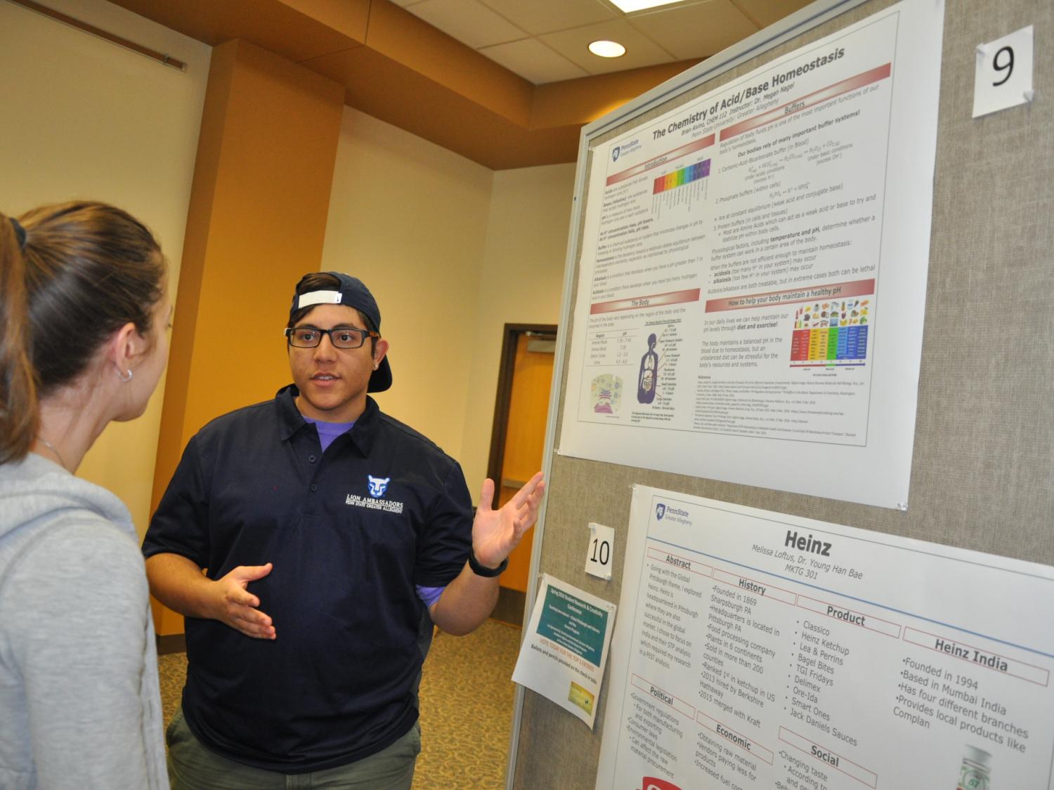 Brian Alvino describes his honors chemistry project on acid/base homeostasis