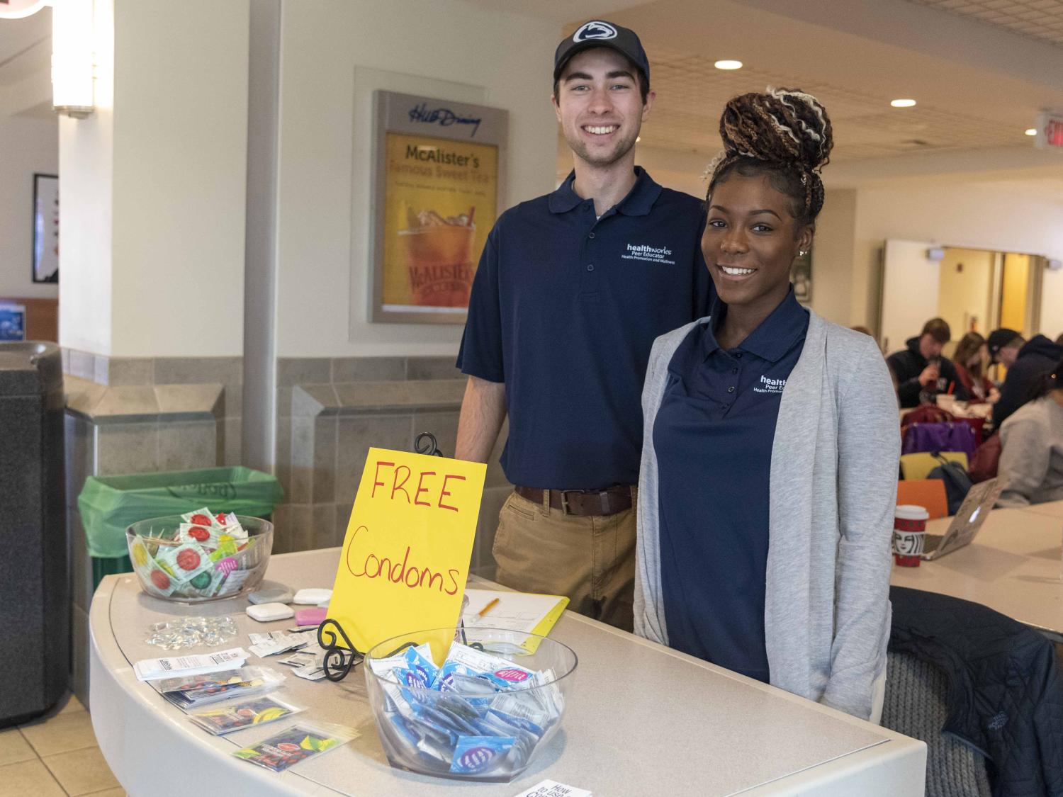 HealthWorks students tabling in the HUB-Robeson Center