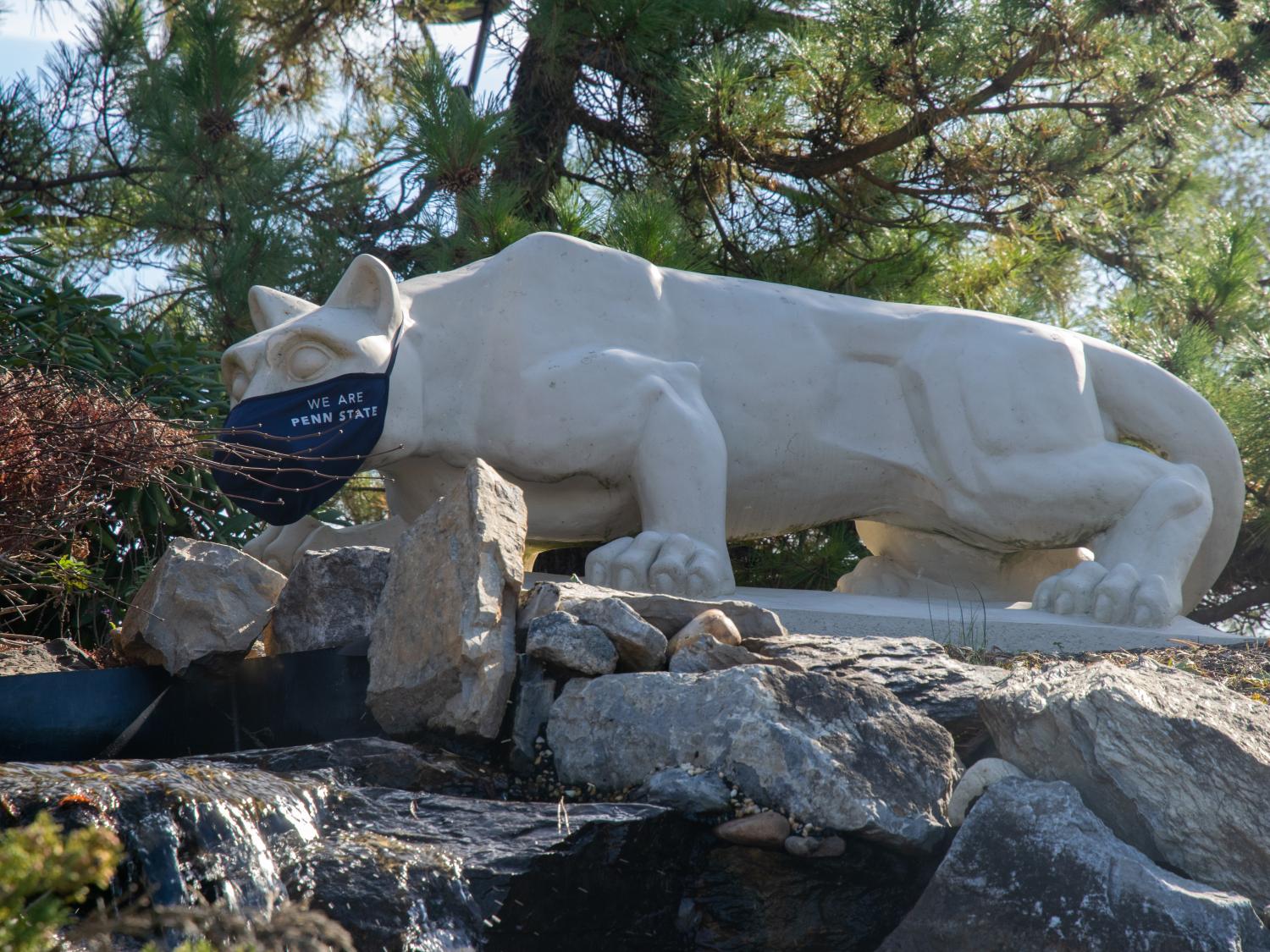 Penn State Great Valley Nittany Lion Shrine with mask