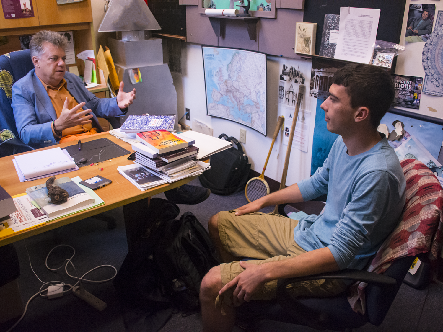Dr. Cantalupo with student in his Schuylkill office