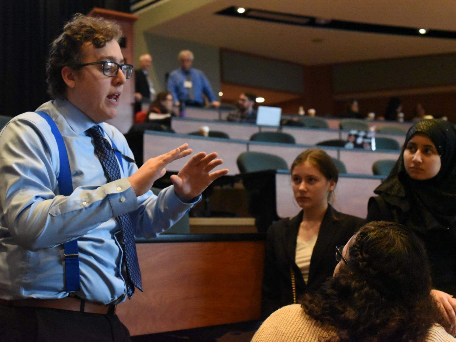 Nearly 60 high school students from five school districts attended the second-annual High School Model United Nations Conference, held Friday, April 12 at Penn State Behrend. The event was sponsored by the college’s Model UN Club.