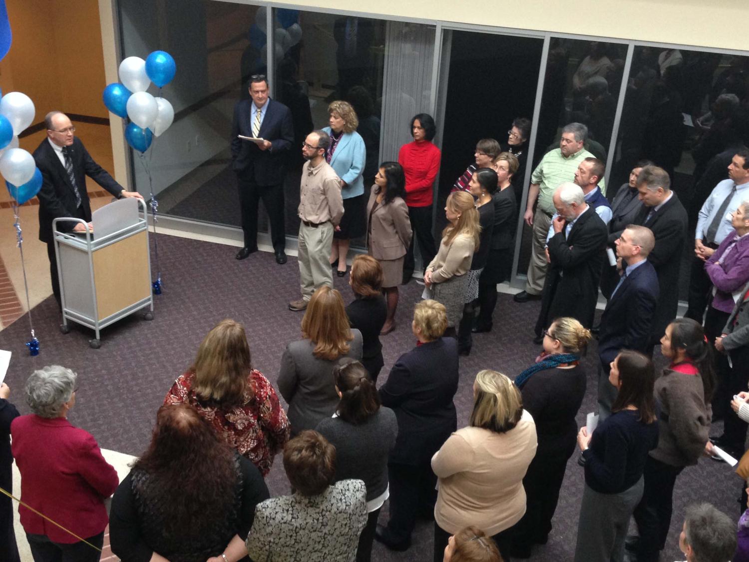 Senior Vice President for Finance and Business David Gray speaking at Project LionPATH's kick-off event