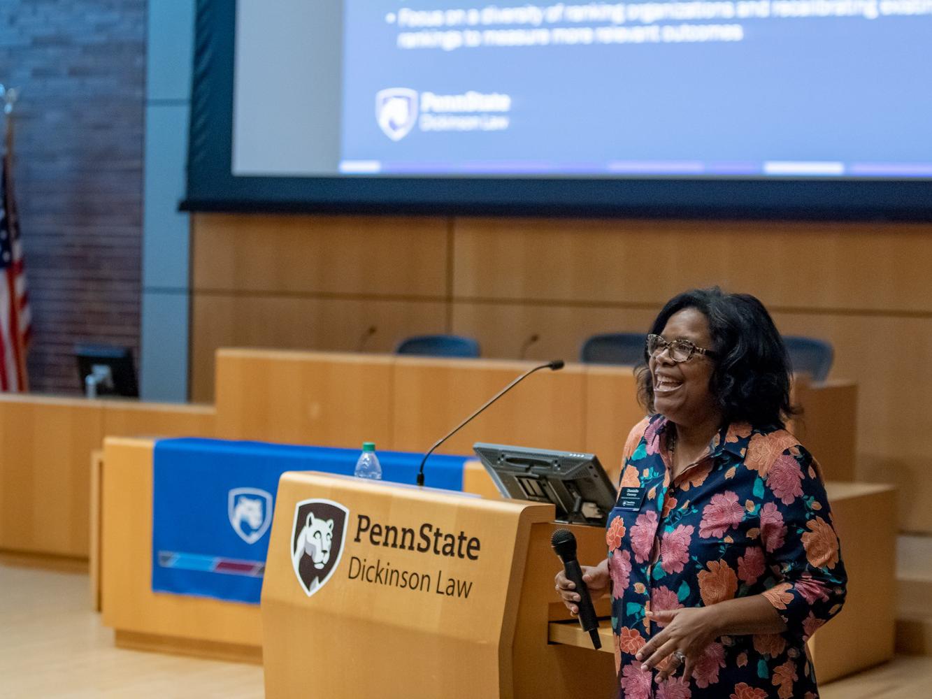 Dickinson Law Dean Danielle M. Conway in Classroom