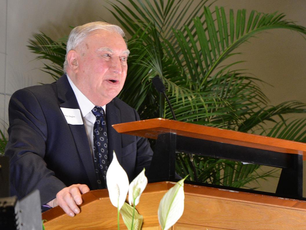 Stanley Degler Donor Dinner podium