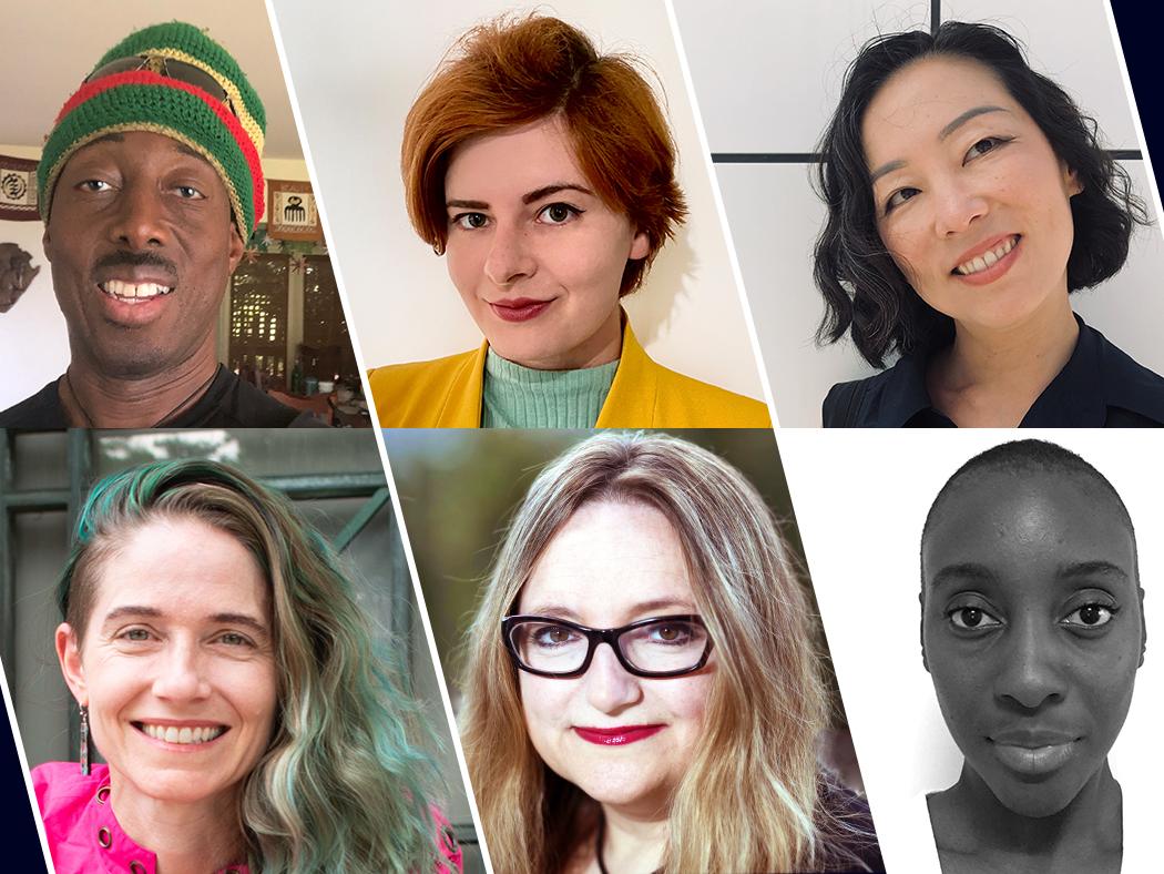 Headshots of Antwi Akom, Rayne Laborde, Lily Song, Ife Salema Vanable, Andrea M. Matwyshyn and Catherine D’Ignazio