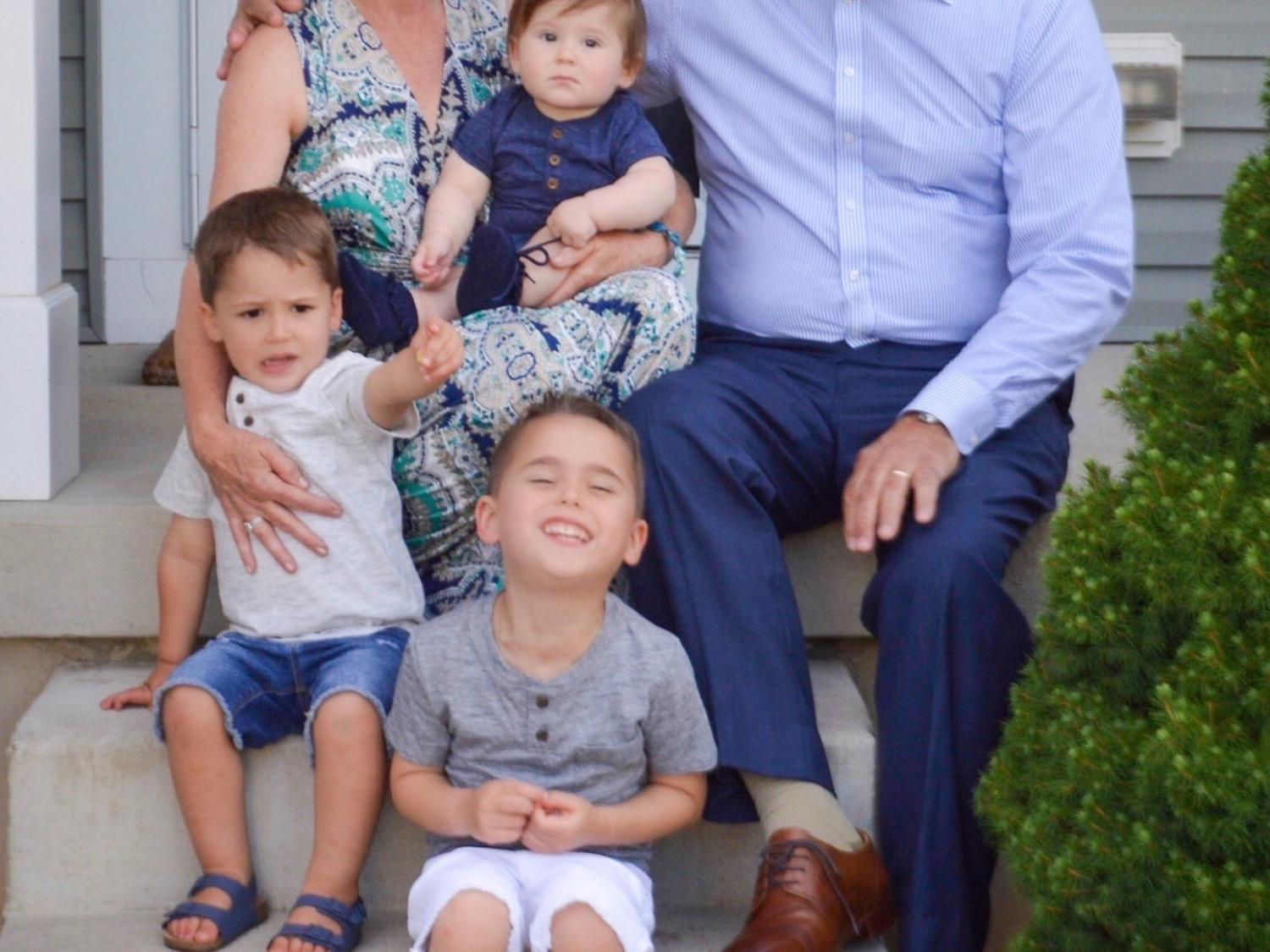 Dale DiSanto and wife, Patti, with grandsons Mathis, Ashton, and Beckham