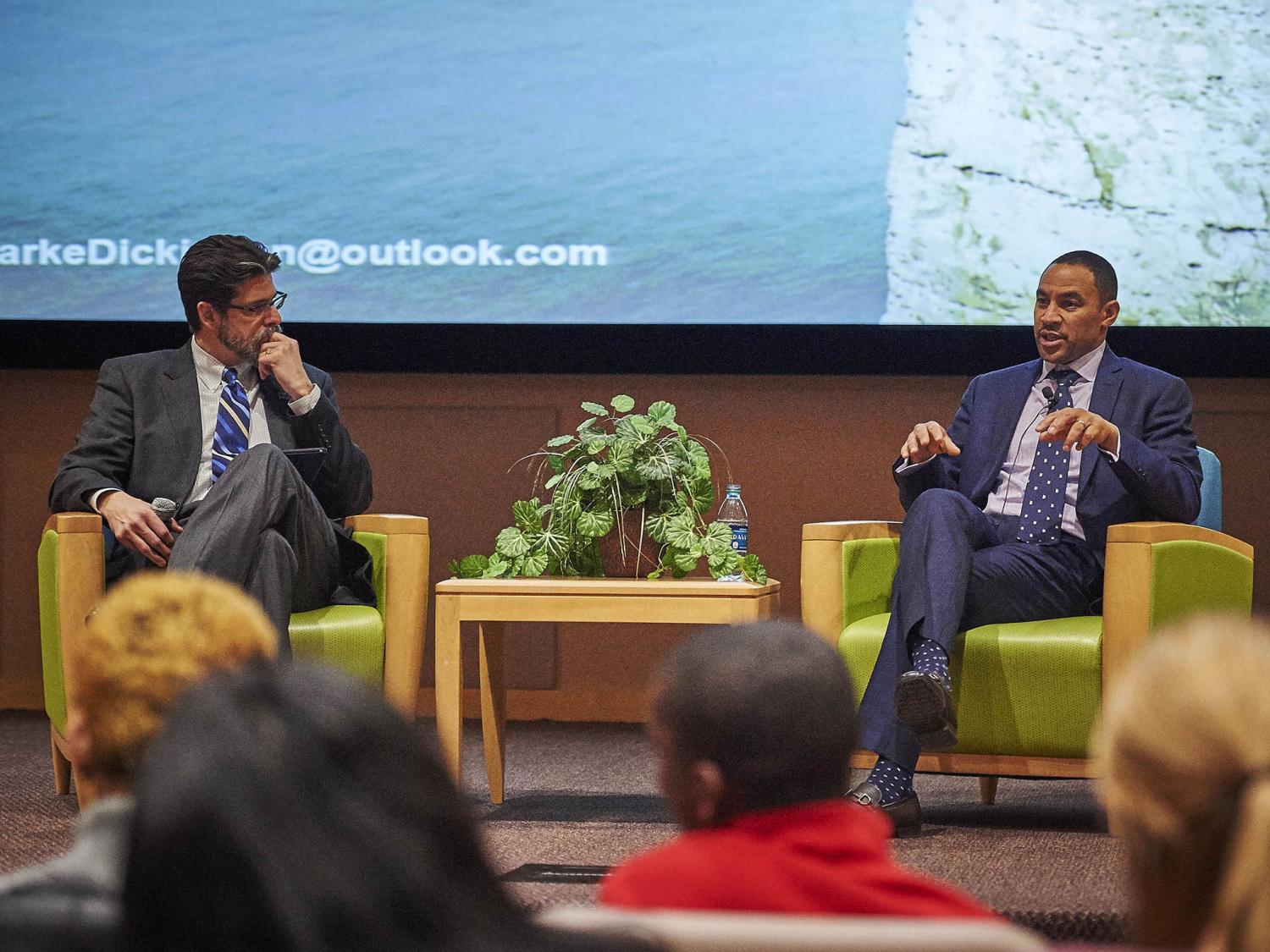 image of Schreyer Honors College Dean Christian Brady and Scholar alumnus Marke Dickinson