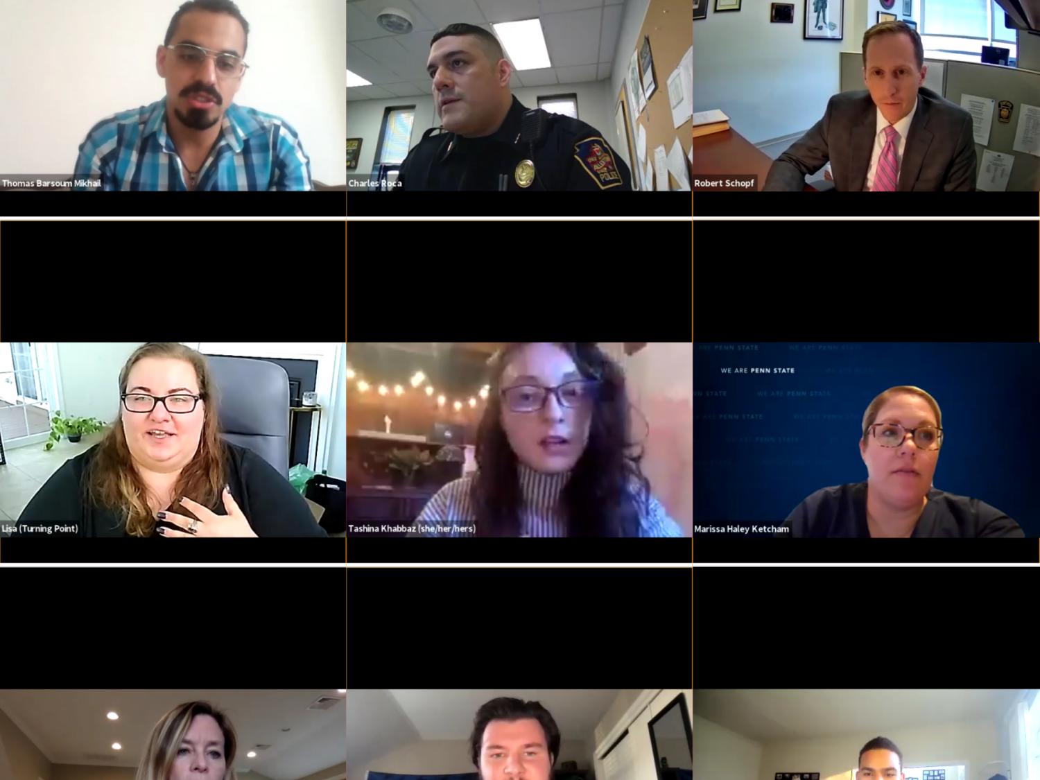 A screenshot of users participating in a Zoom discussion