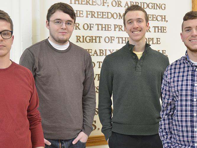 Interns (from left) Jason Addy, Zack Green, Garrett Ross and Tyler DiSalle.